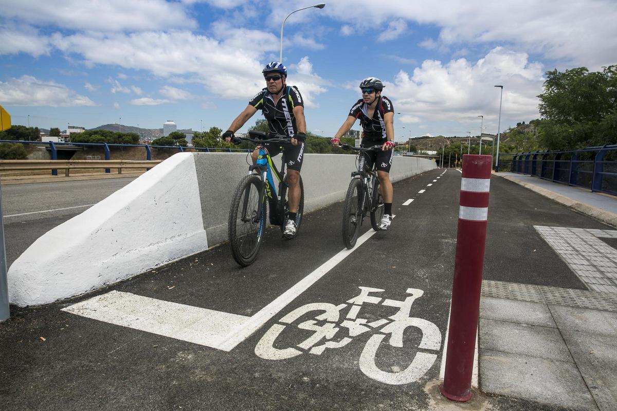 Uno de los tramos del carril bici de la Zona Franca