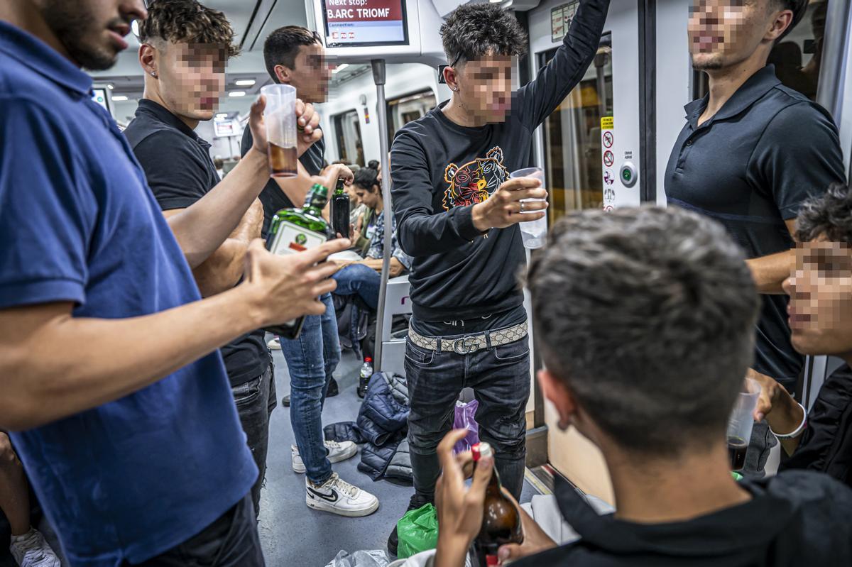 En el tren del botellón a Mataró