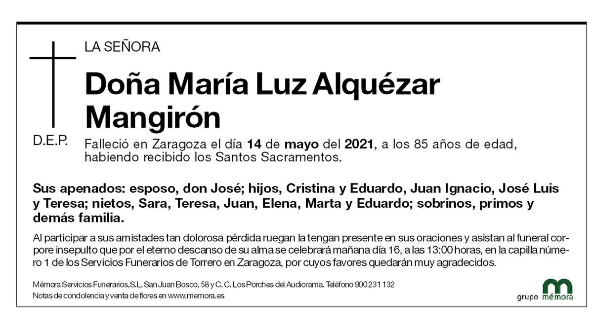 María Luz Alquézar Mangirón