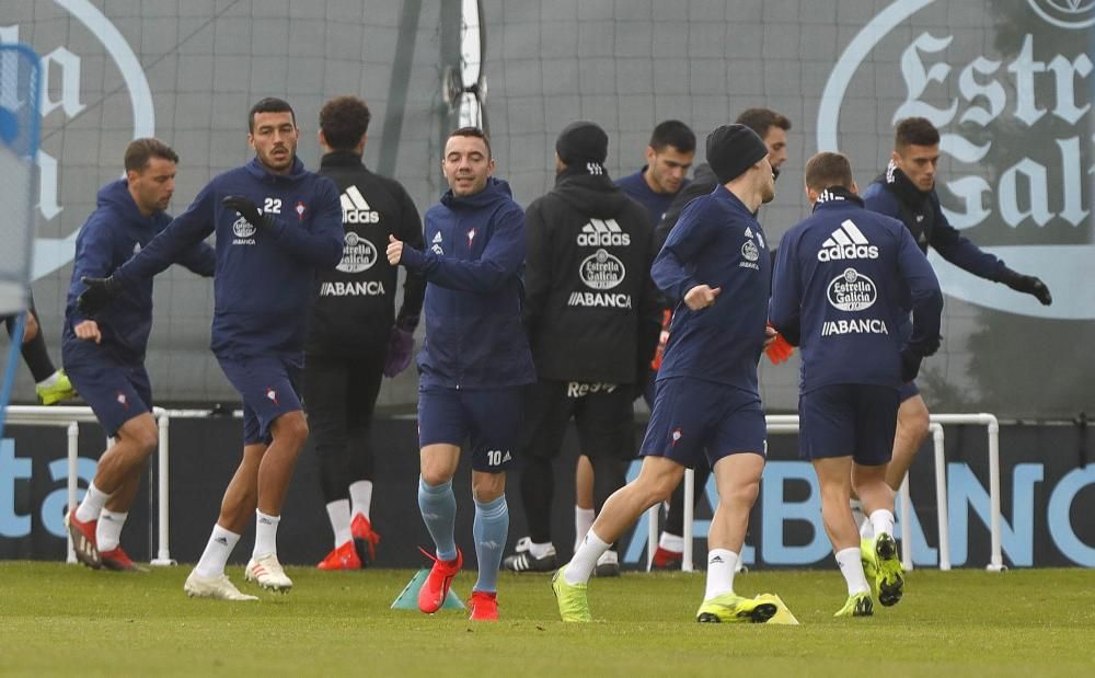 Primer entrenamiento de Hoedt en A Madroa