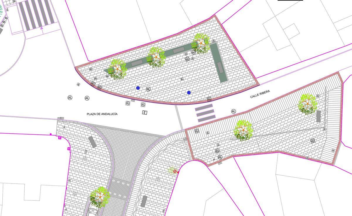 Plano de situación de cómo quedará la plaza tras la intervención.