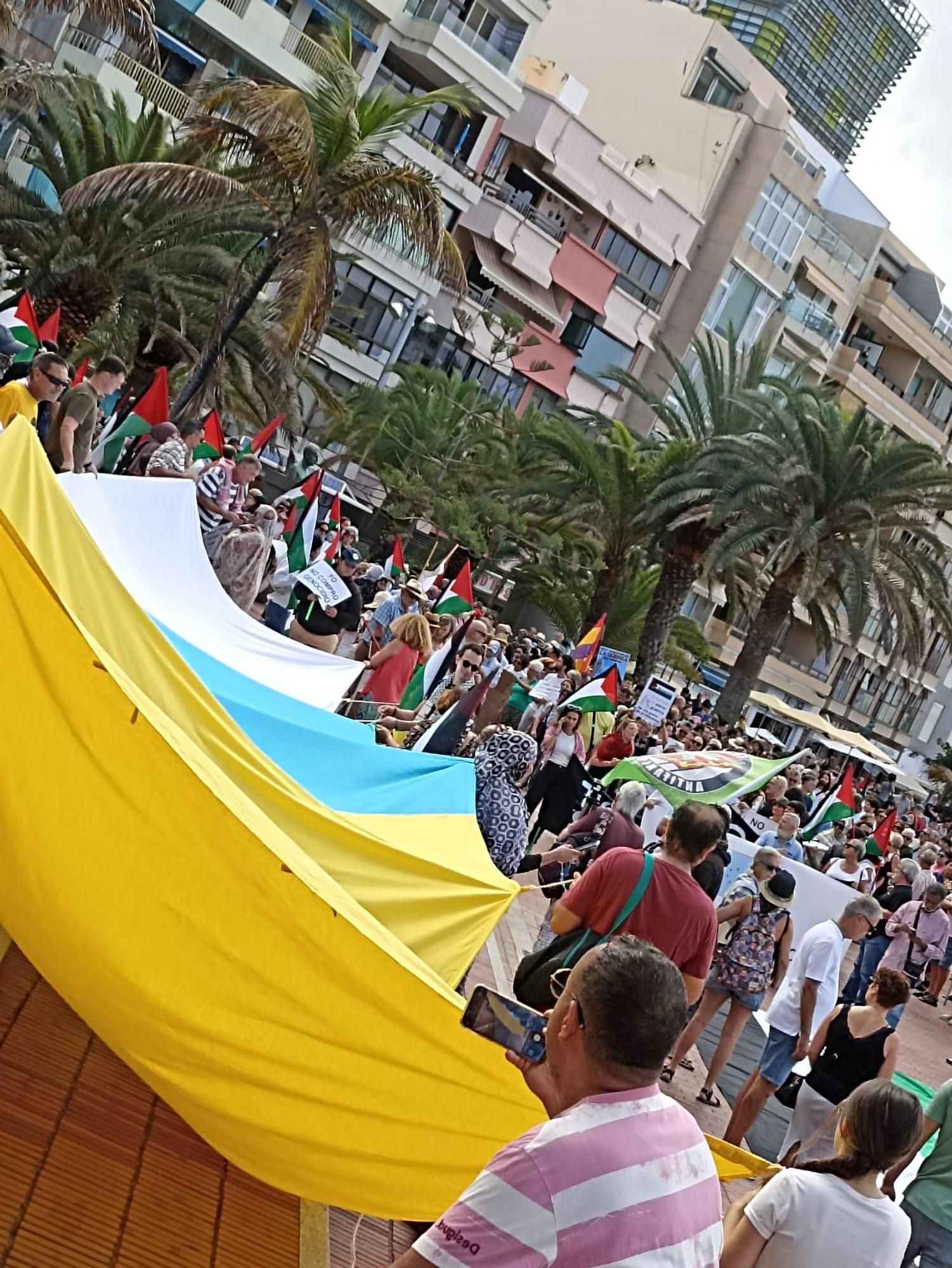 Manifestación de apoyo a Palestina en Las Canteras