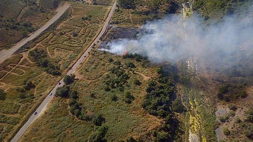 Imagen aéreo del incendio