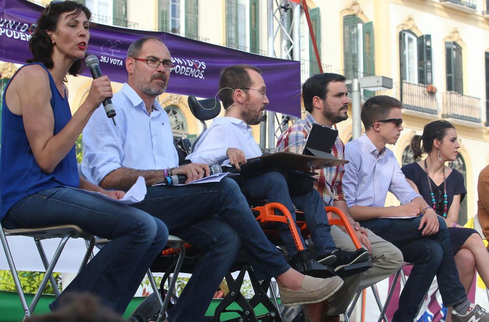 26J: Mitin de Unidos Podemos en la plaza de la Merced