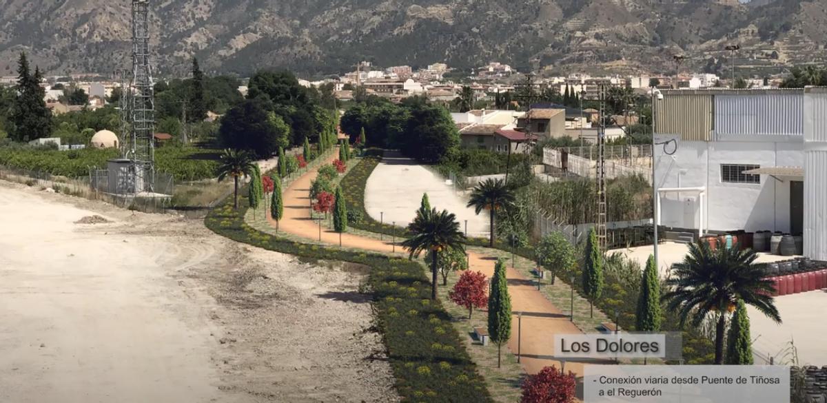 Tramo de la Vía Verde a su paso por Los Dolores.