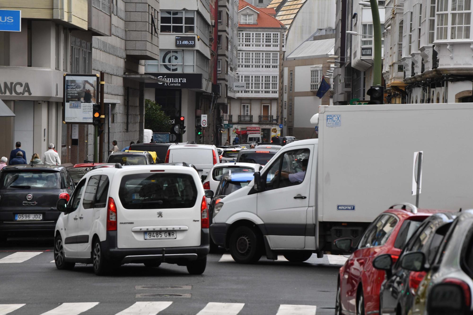 El tráfico en la plaza de Lugo, cortado un mes entre las calles Betanzos y Ferrol