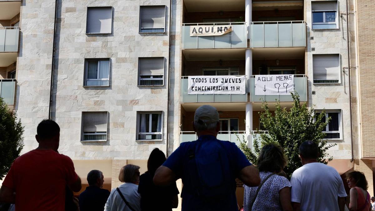 La protesta de los vecinos contra el centro.