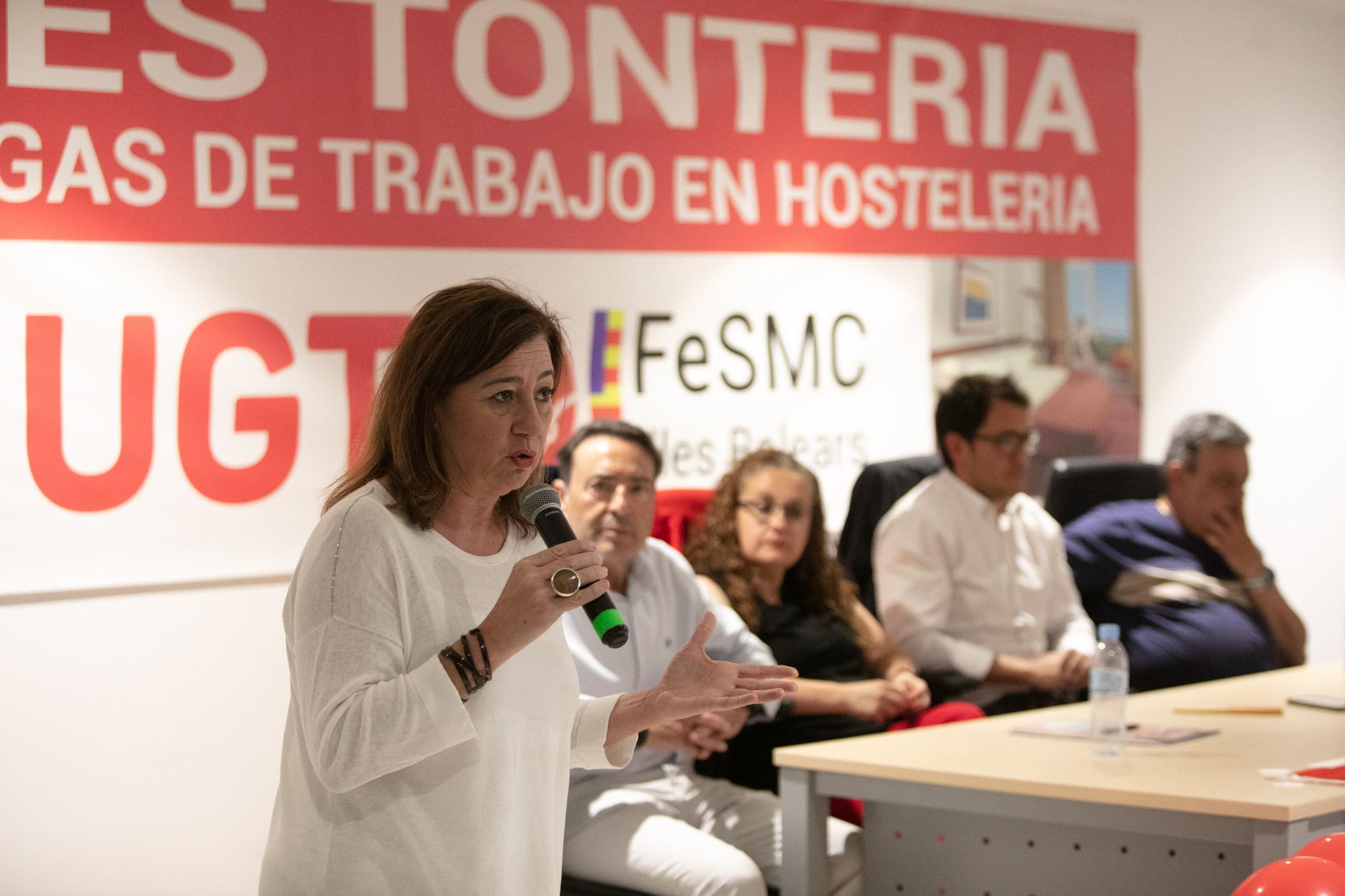 Iago Negueruela y Francina Armengol en el Recinto Ferial de Ibiza