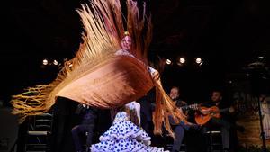 Un espectáculo de baile en el tablao flamenco Villa Rosa de Madrid, que reabre sus puertas estos días. 