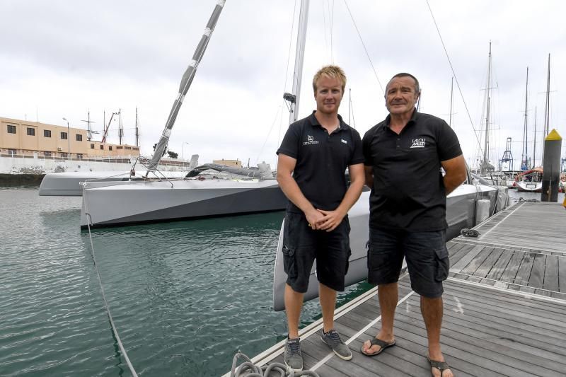 11-11-19 LAS PALMAS DE GRAN CANARIA. MUELLE DE CLUB NAUTICO. LAS PALMAS DE GRAN CANARIA. Trimaran multicasco que aquiere batir el recor de la vuelta al mundo atracado en la Marina del Real Club Nautico de Las Palmas de Gran Canaria. Fotos: Juan Castro.  | 11/11/2019 | Fotógrafo: Juan Carlos Castro