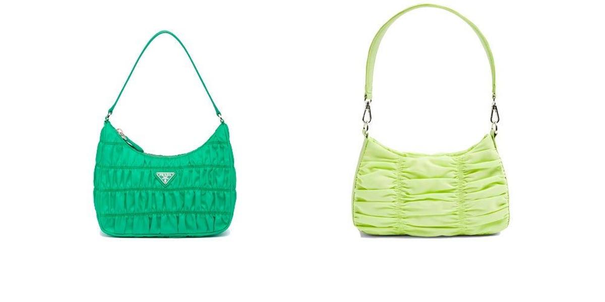 Bolso verde de Prada y su clon de Topshop