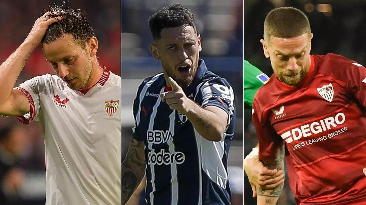Ivan Rakitic, Lucas Ocampos y 'Papu' Gómez.