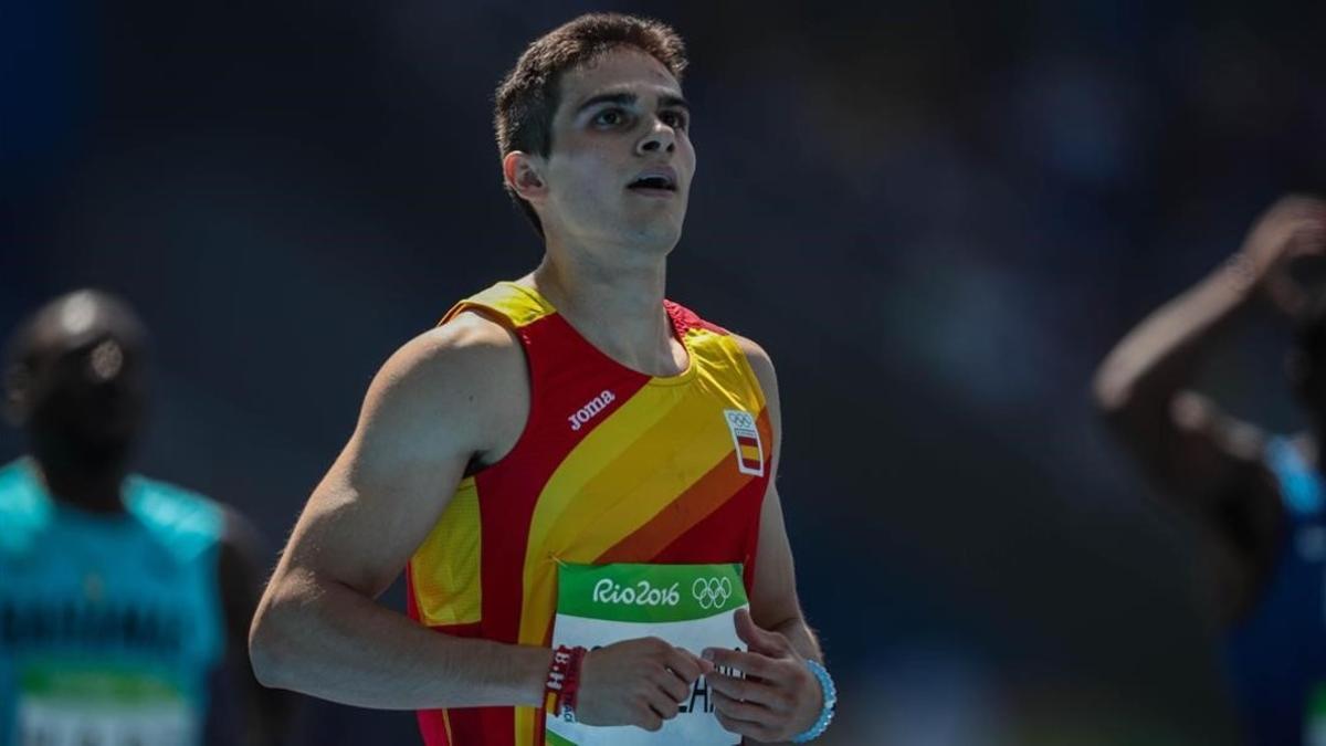 El atleta español, Bruno Hortelano, durante la prueba de los 200 metros de los Juegos Olímpicos de Río.