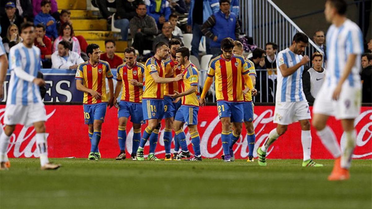 El Valencia reaccionó al inicial gol del Málaga