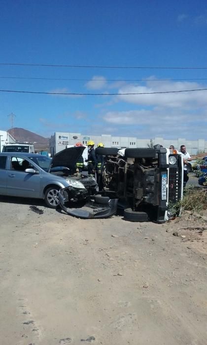 Vuelco de un coche en Arrecife