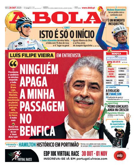 Portada A BOLA lunes 26 octubre 2020