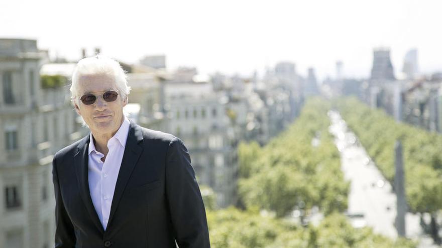 El actor estadounidense Richard Gere, ayer, en Barcelona. // Efe