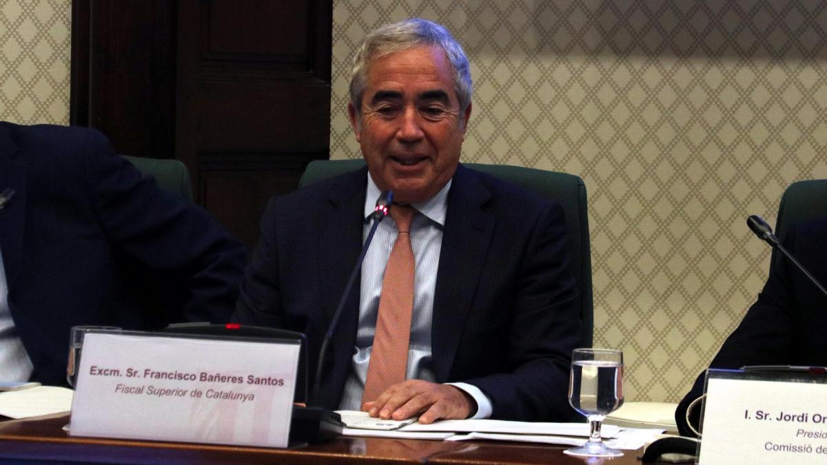 El fiscal superior de Catalunya, Francisco Bañeres, durante la presentación de la memoria de la fiscalía de 2021 en el Parlament.