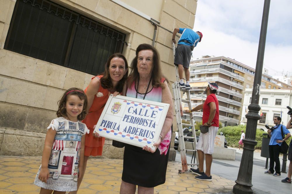 La periodista Pirula Arderius ya tiene su calle en Alicante