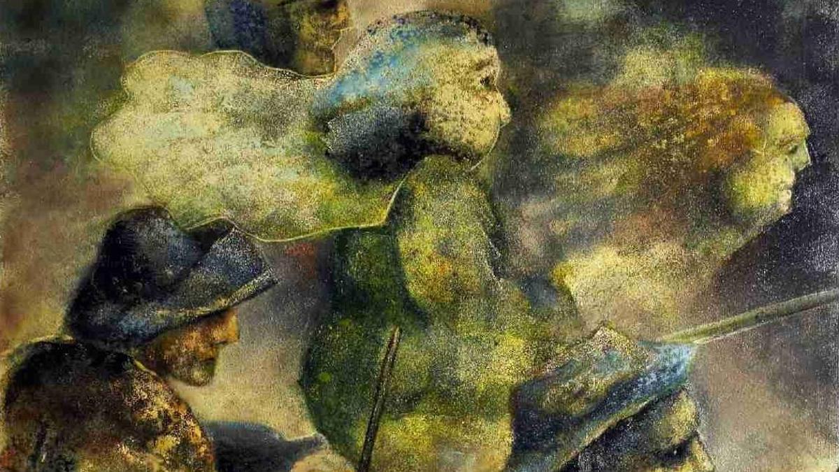Detalle del cuadro de Fondevila "Vidas paralelas".