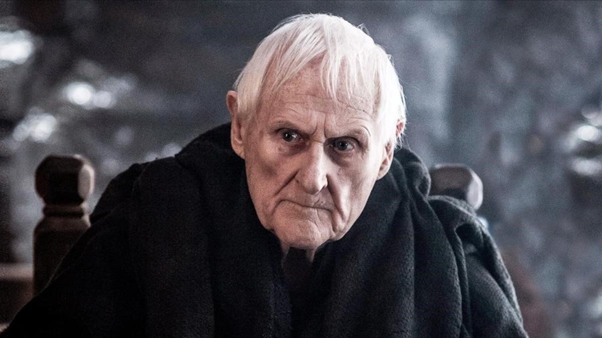 Peter Vaughan, caracterizado en su papel de maestro Aemon, en 'Juego de tronos'.