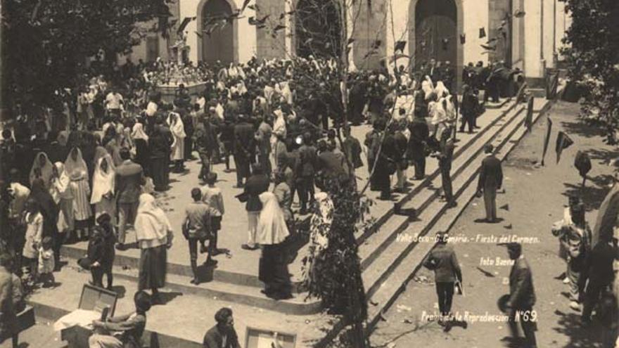 Procesión en Valleseco a comienzos del siglo XX