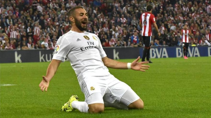 Benzema castiga los errores del Athletic y pone líder al Madrid (1-2)