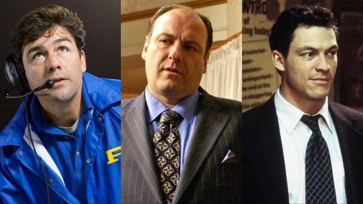 Kyle Chandler, James Gandolfini y Dominic West en Friday night lights, Los Soprano y The wire, respectivamente