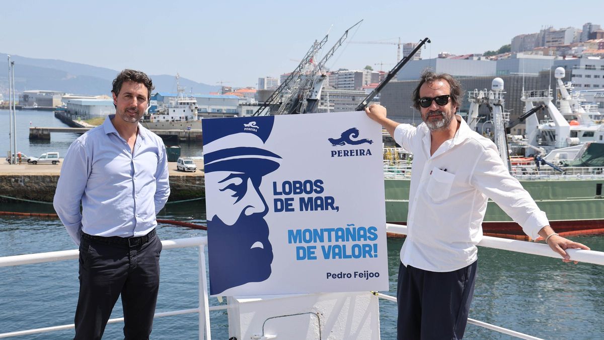 Vigo, Beiramar, a bordo del Argos PEreira. Presentación de la nueva valla poética de Pereira, con una frase de Pedro Feijoo