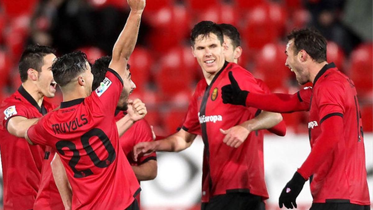 Los jugadores del Mallorca durante la temporada pasada