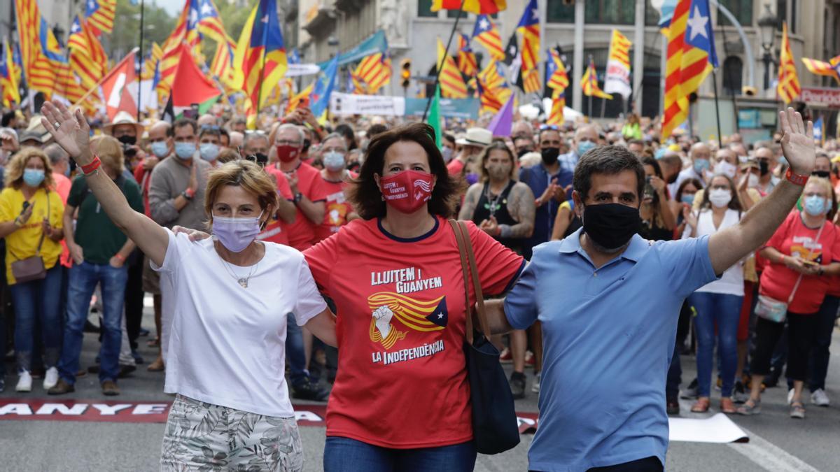 Tres presidentes de la ANC, Carme Forcadell, Elisenda Paluzie y Jordi Sànchez.