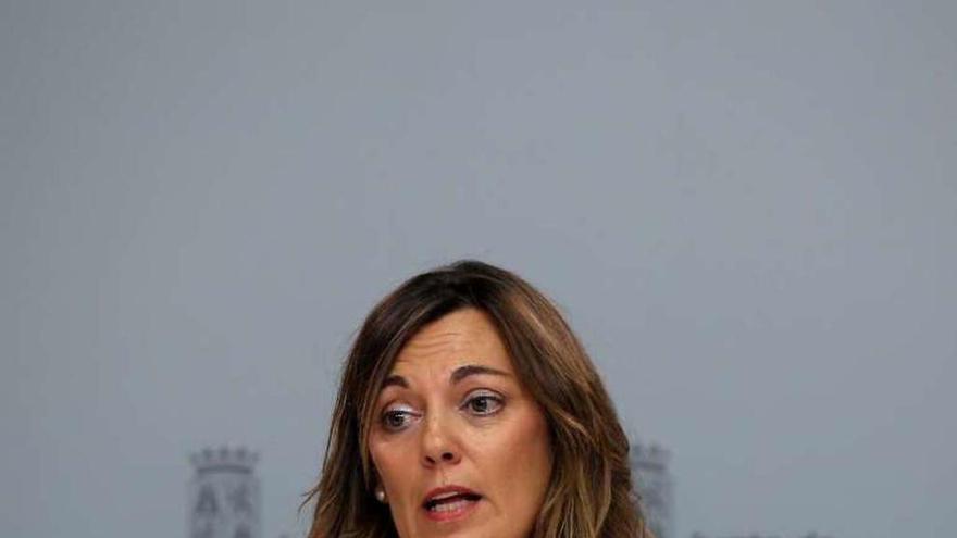 Milagros Marcos, portavoz de la Junta, ayer en rueda de prensa.