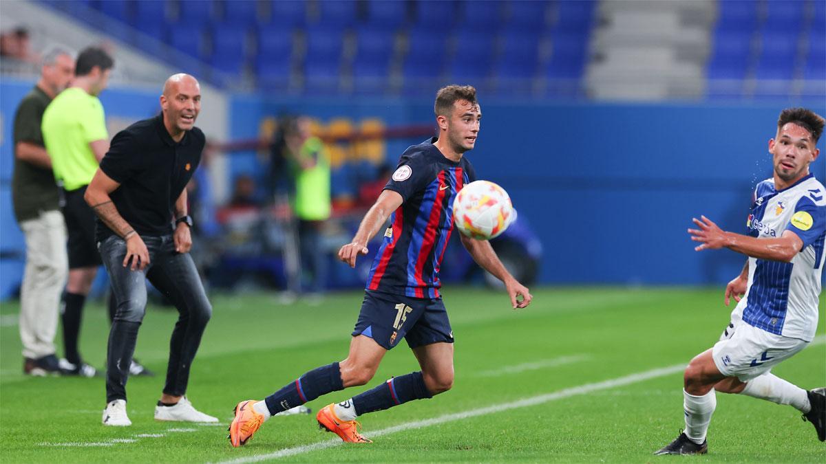 Álvaro Núñez, en un partido del Barça Atlètic contra el Sabadell