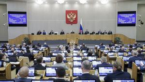 Diputados de la Duma, durante la sesión en la que se ha votadola revocación de la ratificación del tratado que prohíbe ensayos nucleares.