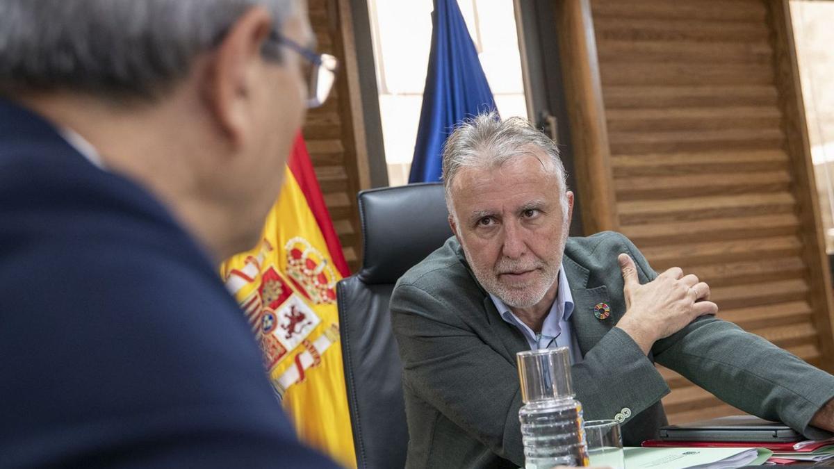 Ángel Víctor Torres, presidente del Gobierno, ayer en el Consejo de Gobierno. |