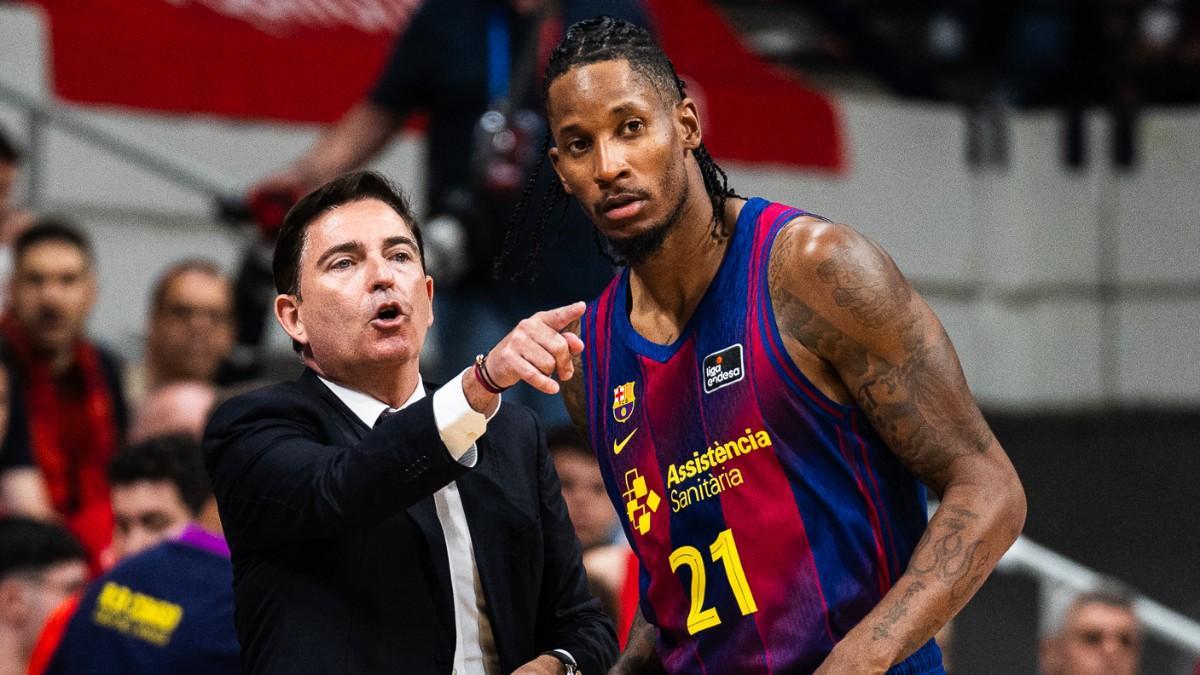 Xavi Pascual, junto a Will Clyburn en un partido del Barça
