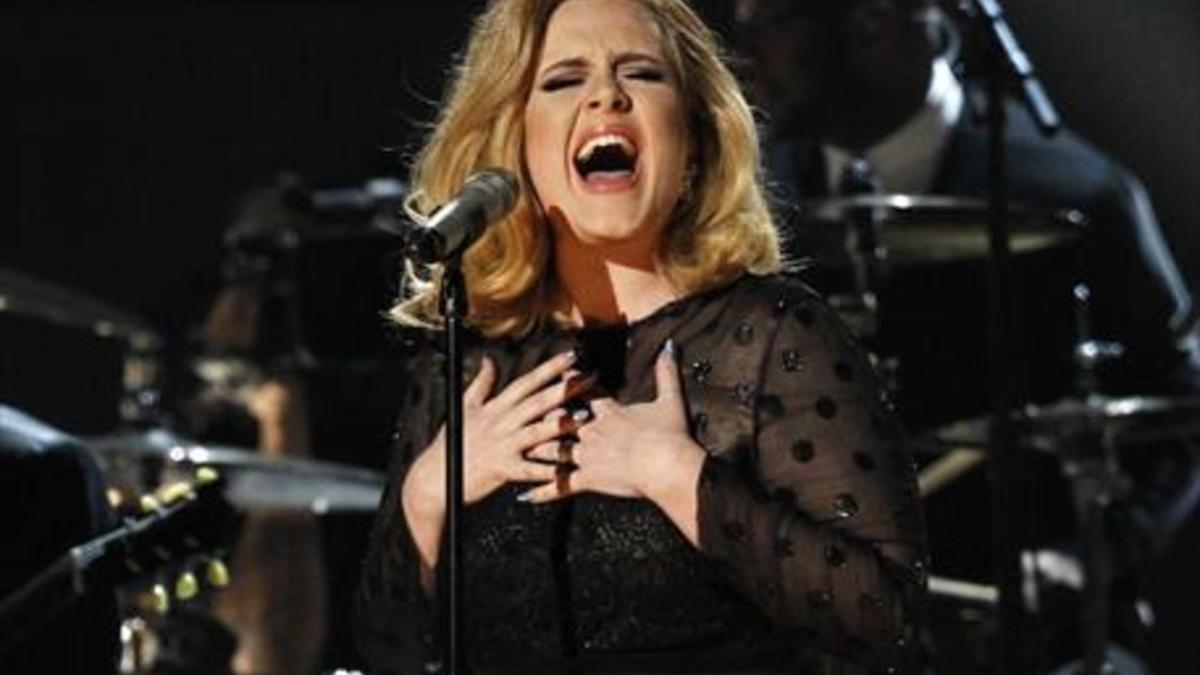La cantante británica Adele, durante un concierto.