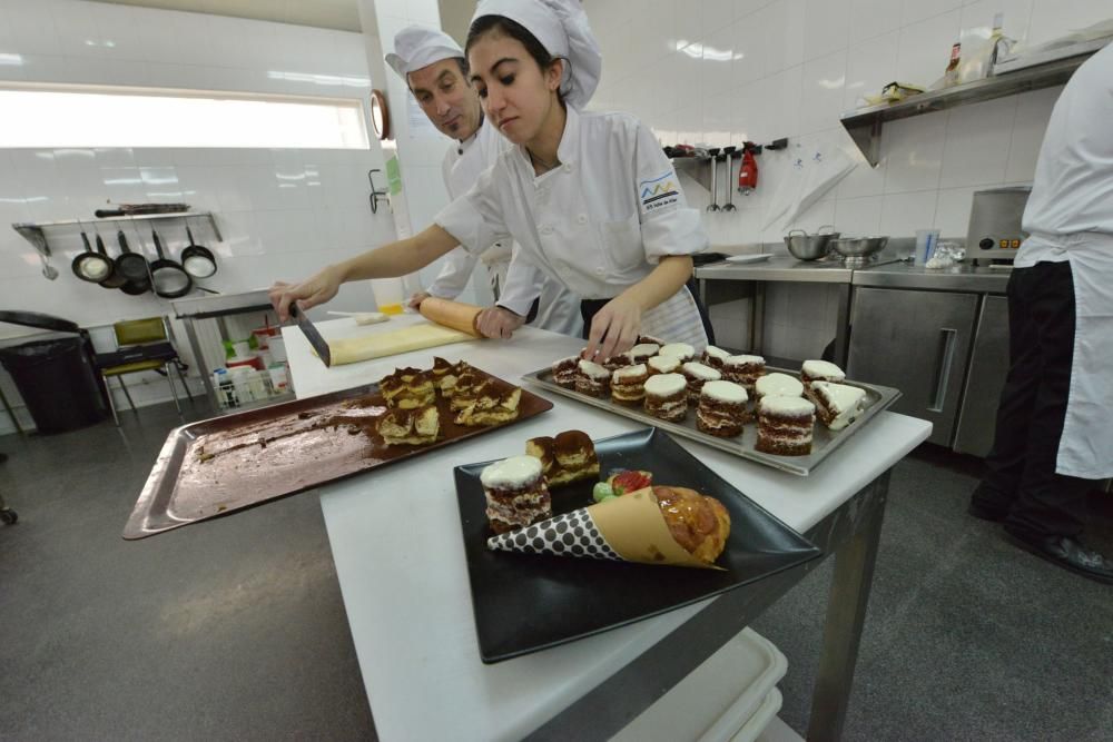 Platos de cine en la escuela de hostelería de Moreda de Aller