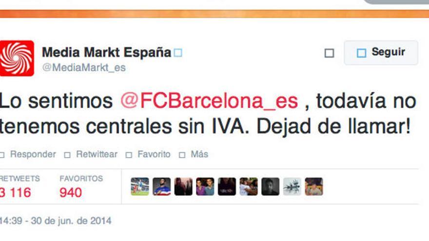Media Markt apoya al Valencia en el &#039;caso Mathieu&#039;