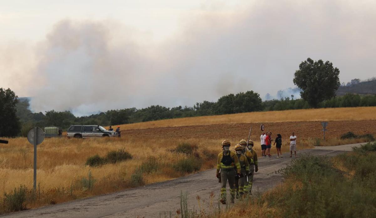 Operativo de extinción del incendio de Puercas el pasado verano.