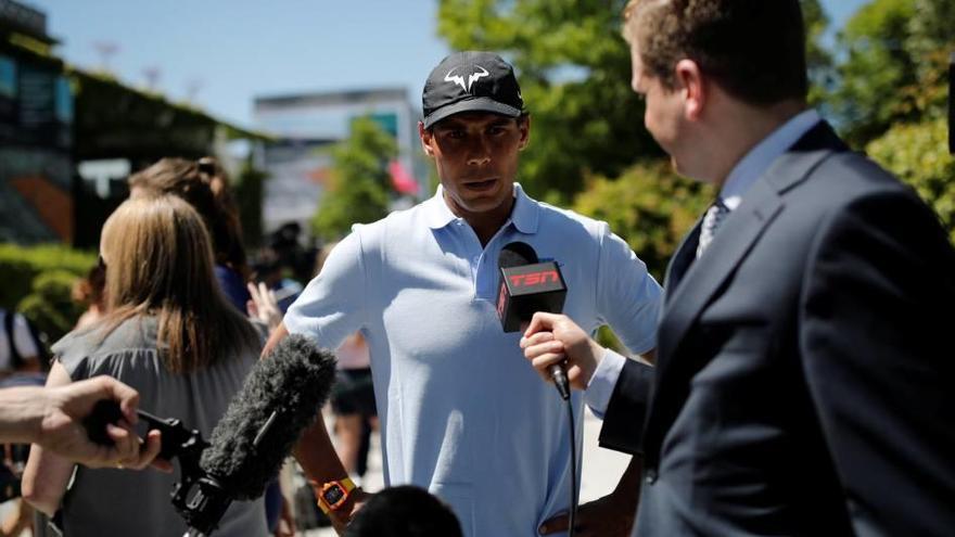 Rafel Nadal en una entrevista que concedió ayer a pie de pista en Roland Garros, en París.