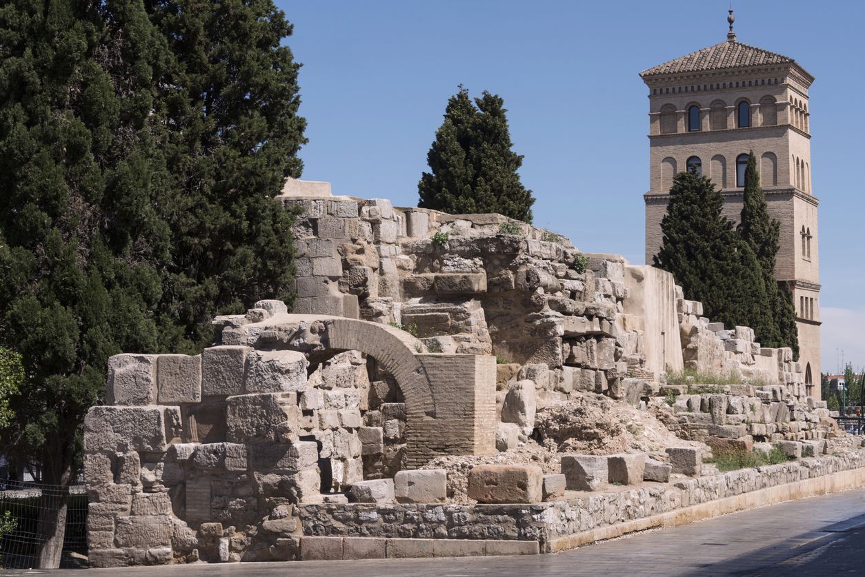 El tramo de la muralla romana que se conserva en el centro de Zaragoza