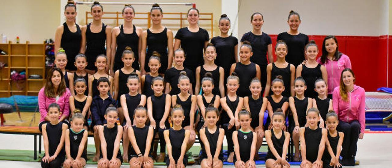 El cuerpo técnico del Club San José Dominicas en el gimnasio.