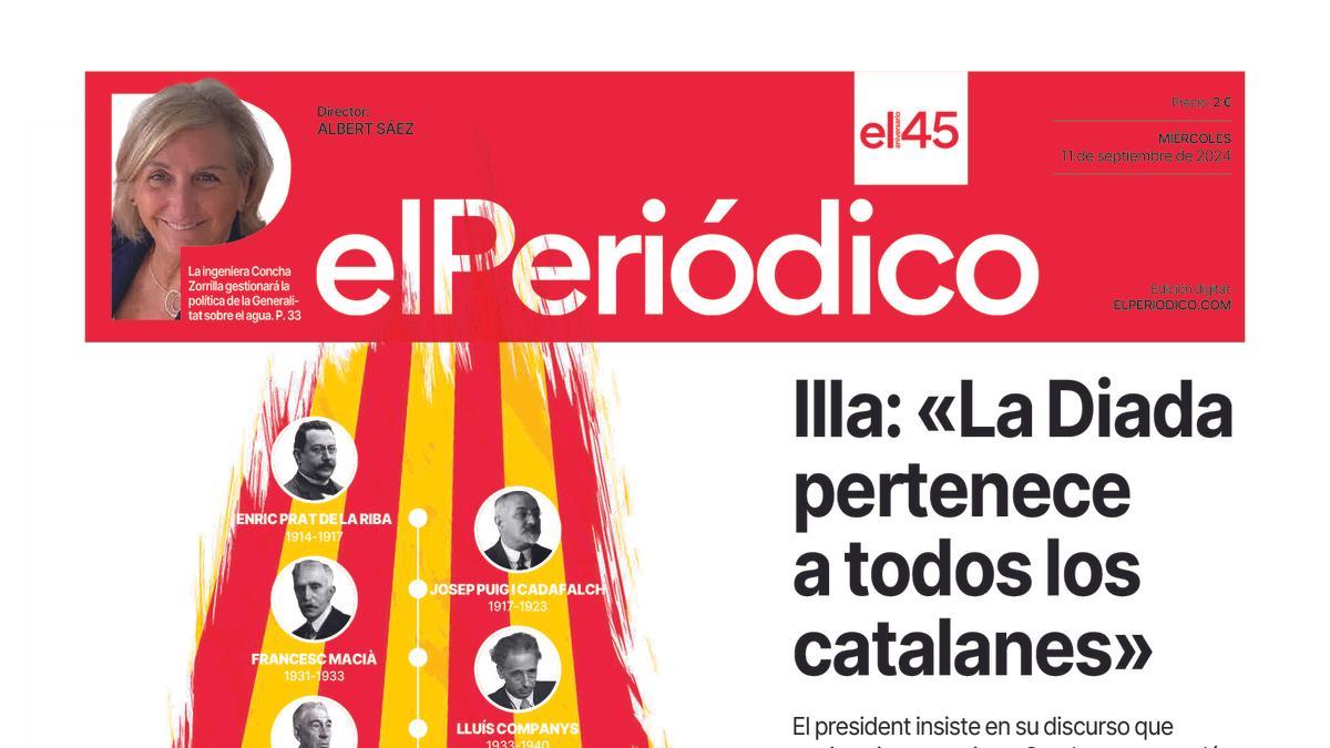 La portada de EL PERIÓDICO del 11 de septiembre de 2024