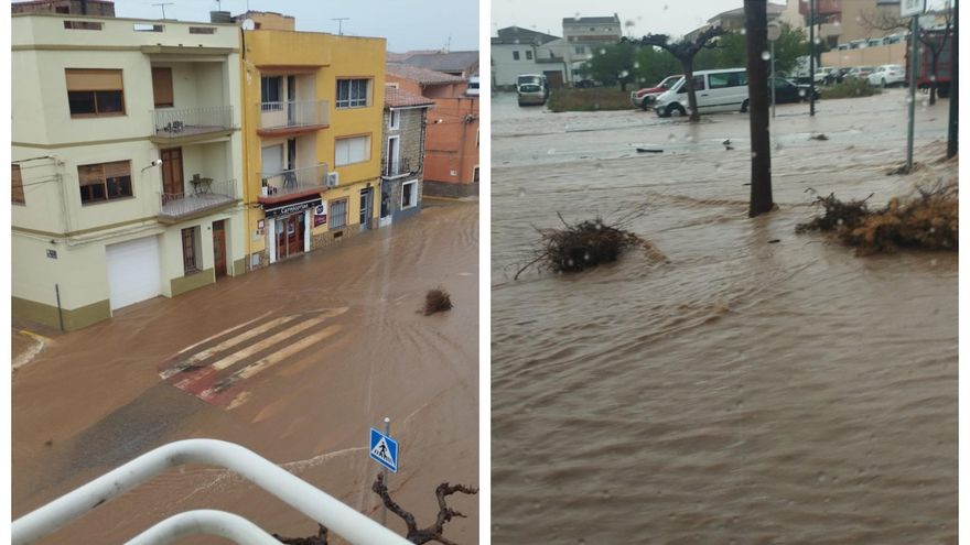 Las calles se convierten en ríos en el interior de Castellón: &quot;Nunca habíamos visto tanta agua; entra hasta por la pared&quot;