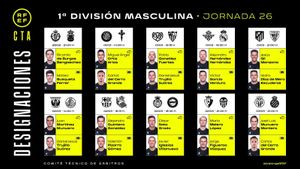 Estos son los áritros de la jornada 26 de La Liga.