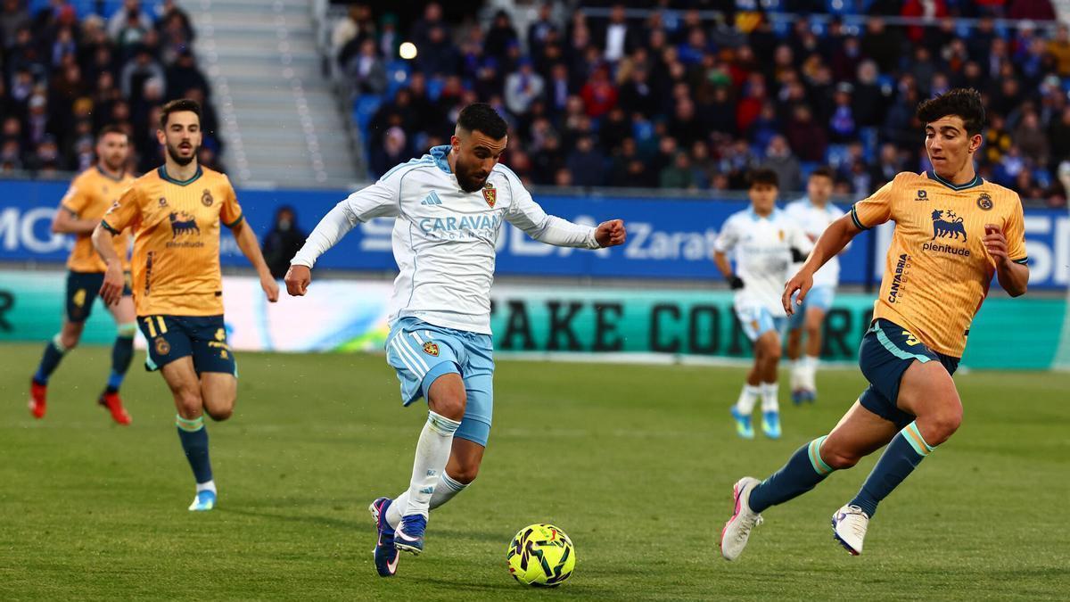 Rober González, durante el partido contra el Racing.