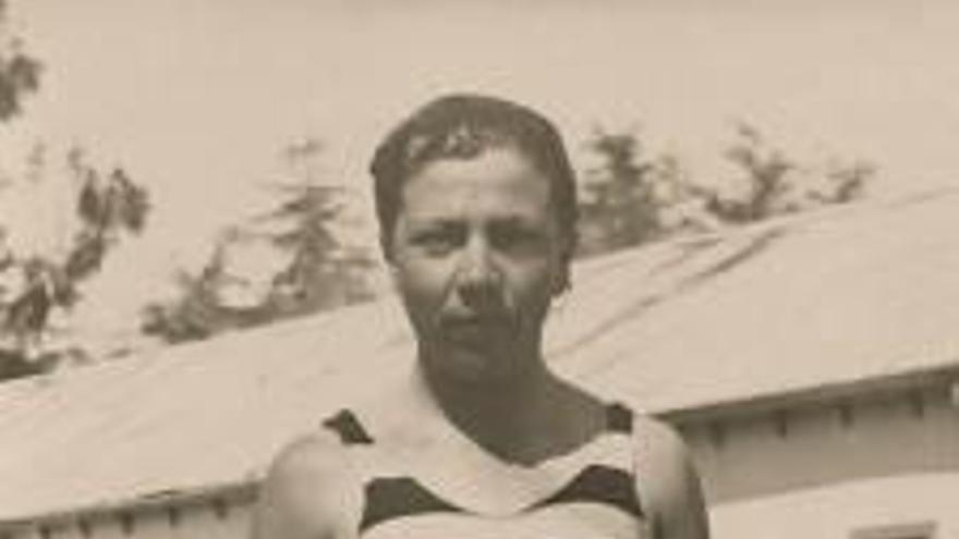 Margot Moles, en un entrenamiento en la piscina.