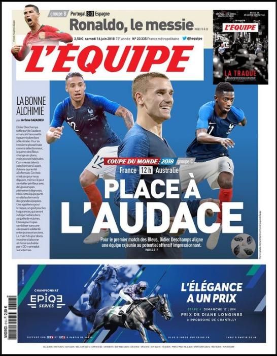 Portada L'ÉQUIPE sábado 16 de julio de 2018