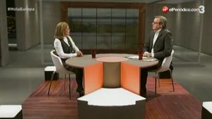 Dolors Genovès amb Joan Salvat (’Hola Europa’, TV-3).